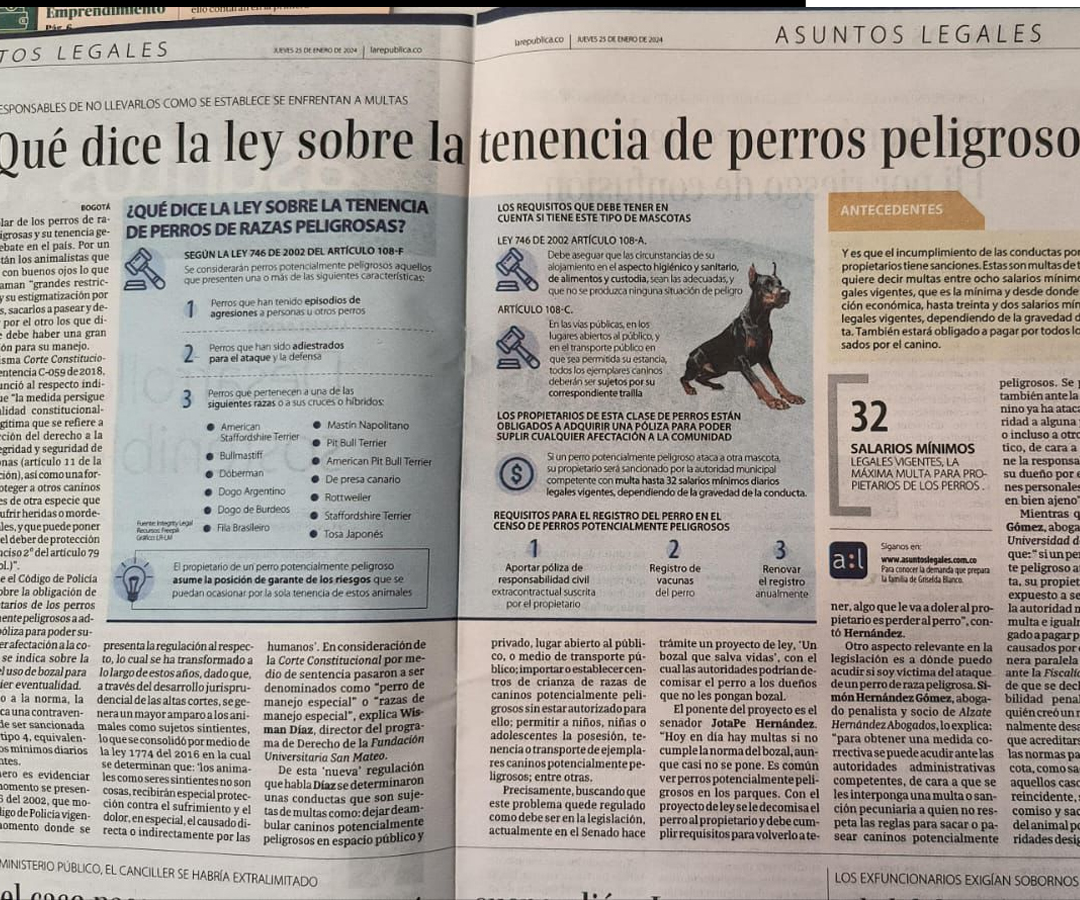 Restricciones a tenencia de perros peligrosos y lo que dice la legislación al respecto
