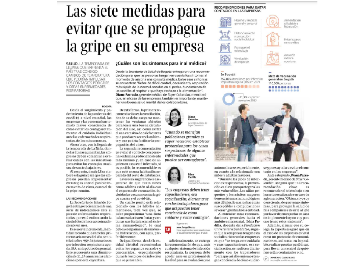 Las siete medidas claves para evitar que se propague la gripe en el ambiente laboral